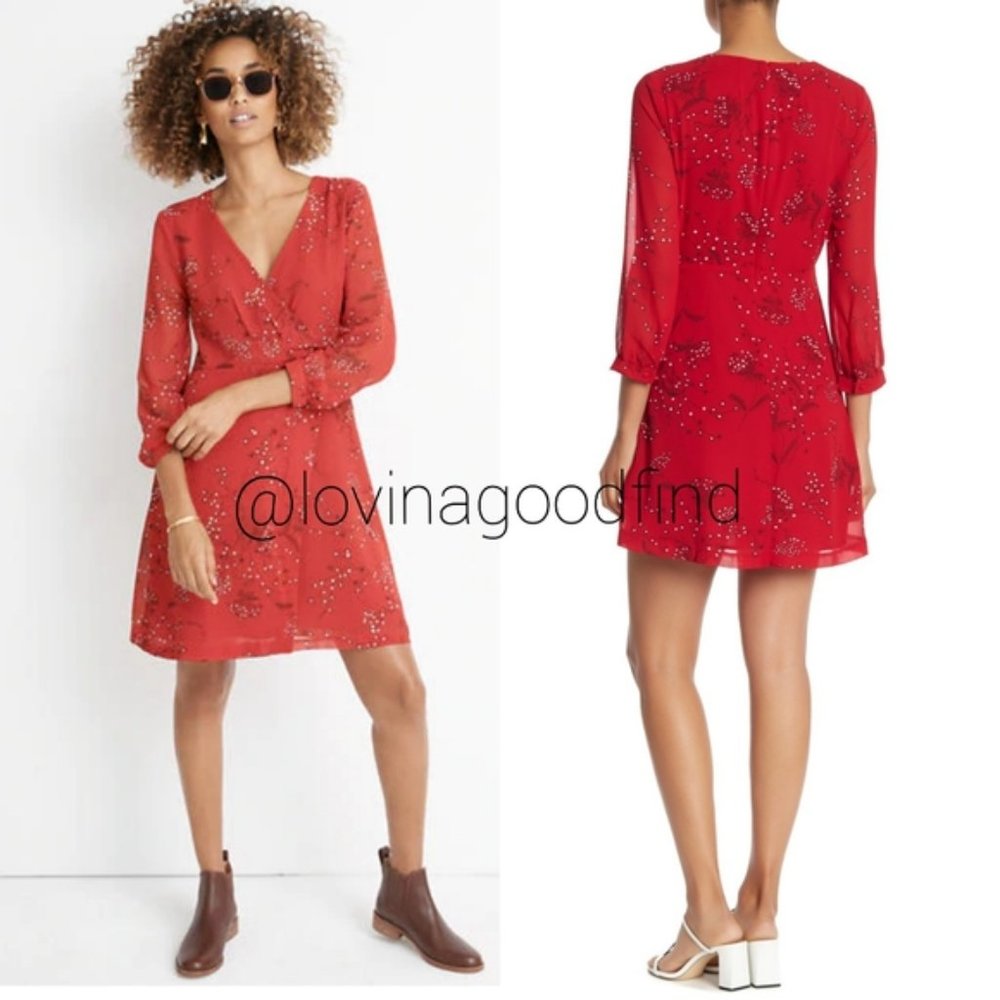 MADEWELL Hazelwood Wrap Dress Windswept Floral NWT sz 10